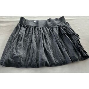 LOFT Ann Taylor S Pleated Mini Skirt Soft Rayon Flowy Swing Side Ruffle Cottage